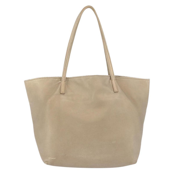 LOEWE Tote Bag Leather Gold Auth ka5825