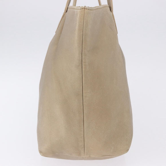 LOEWE Tote Bag Leather Gold Auth ka5825