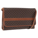 CELINE Macadam Canvas Shoulder Bag PVC Leather Brown Gold Auth ka5827-1