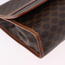 CELINE Macadam Canvas Shoulder Bag PVC Leather Brown Gold Auth ka5827-14