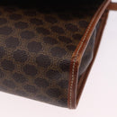 CELINE Macadam Canvas Shoulder Bag PVC Leather Brown Gold Auth ka5827-15