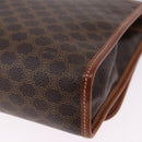 CELINE Macadam Canvas Shoulder Bag PVC Leather Brown Gold Auth ka5827-17