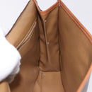 CELINE Macadam Canvas Shoulder Bag PVC Leather Brown Gold Auth ka5827-19