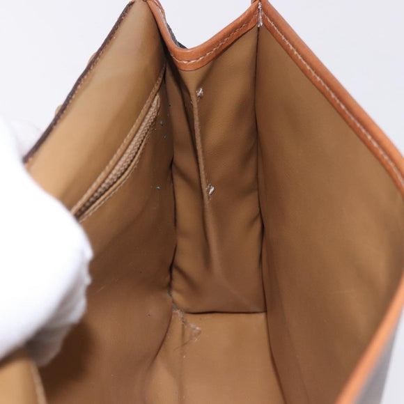 CELINE Macadam Canvas Shoulder Bag PVC Leather Brown Gold Auth ka5827