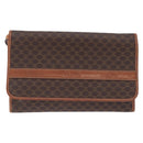 CELINE Macadam Canvas Shoulder Bag PVC Leather Brown Gold Auth ka5827-13