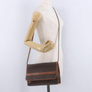 CELINE Macadam Canvas Shoulder Bag PVC Leather Brown Gold Auth ka5827-22