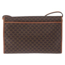CELINE Macadam Canvas Shoulder Bag PVC Leather Brown Gold Auth ka5827-2