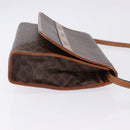 CELINE Macadam Canvas Shoulder Bag PVC Leather Brown Gold Auth ka5827-3