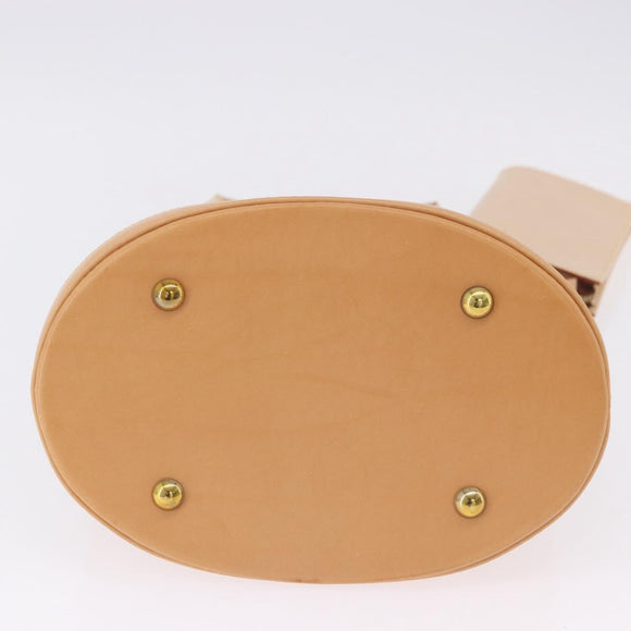 LOUIS VUITTON Nomad leather Bucket PM Shoulder Bag Beige M85001 LV Auth ka5828V
