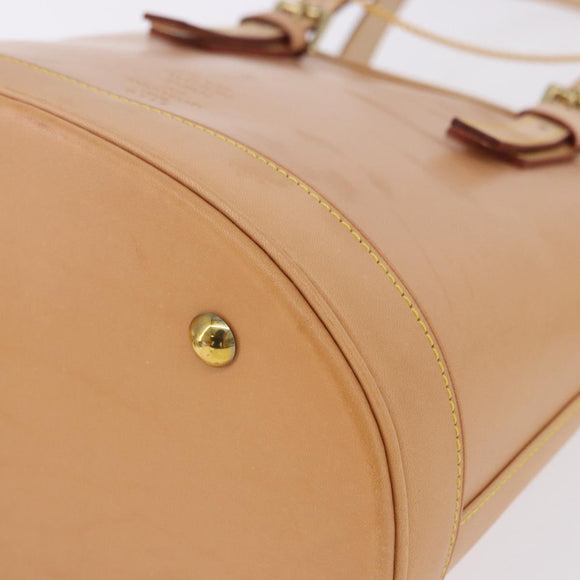 LOUIS VUITTON Nomad leather Bucket PM Shoulder Bag Beige M85001 LV Auth ka5828V