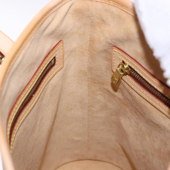 LOUIS VUITTON Nomad leather Bucket PM Shoulder Bag Beige M85001 LV Auth ka5828V