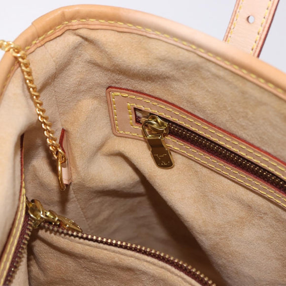 LOUIS VUITTON Nomad leather Bucket PM Shoulder Bag Beige M85001 LV Auth ka5828V