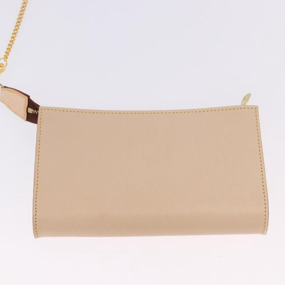 LOUIS VUITTON Nomad leather Bucket PM Shoulder Bag Beige M85001 LV Auth ka5828V