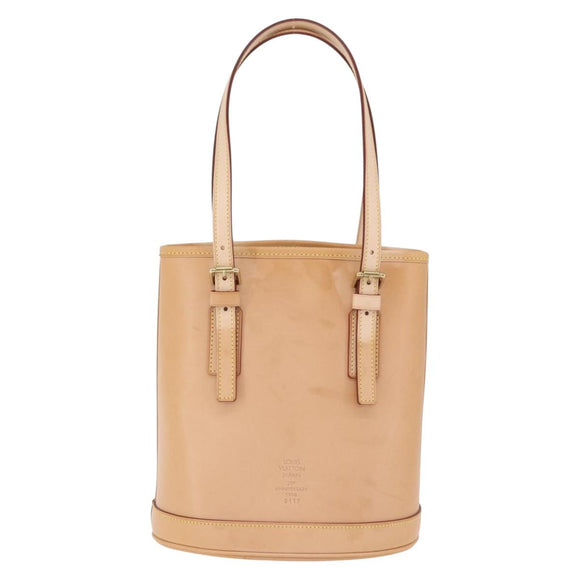 LOUIS VUITTON Nomad leather Bucket PM Shoulder Bag Beige M85001 LV Auth ka5828V