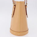 LOUIS VUITTON Nomad leather Bucket PM Shoulder Bag Beige M85001 LV Auth ka5828V-4