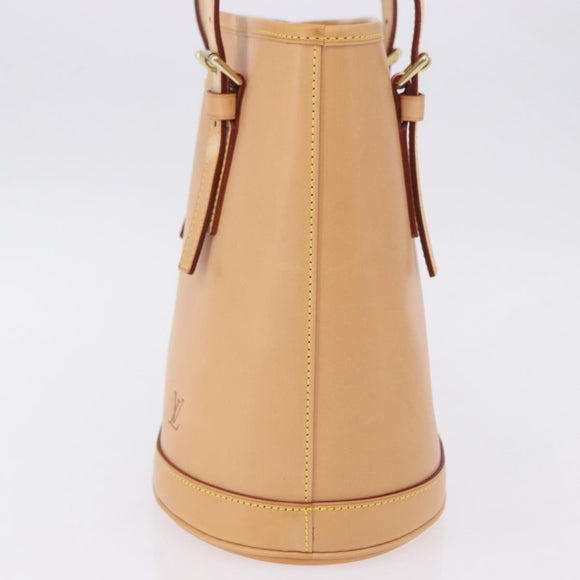 LOUIS VUITTON Nomad leather Bucket PM Shoulder Bag Beige M85001 LV Auth ka5828V
