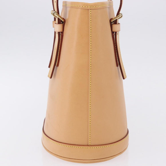 LOUIS VUITTON Nomad leather Bucket PM Shoulder Bag Beige M85001 LV Auth ka5828V