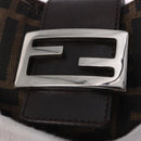 FENDI Zucca Canvas Mini Croissant Hand Bag Black Brown Silver Auth ka5829A-18