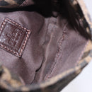 FENDI Zucca Canvas Mini Croissant Hand Bag Black Brown Silver Auth ka5829A-11