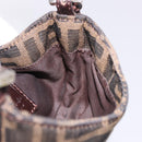 FENDI Zucca Canvas Mini Croissant Hand Bag Black Brown Silver Auth ka5829A-20