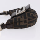FENDI Zucca Canvas Mini Croissant Hand Bag Black Brown Silver Auth ka5829A-4