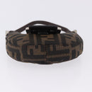 FENDI Zucca Canvas Mini Croissant Hand Bag Black Brown Silver Auth ka5829A-5