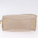 Miu Miu Hand Bag Leather 2way Beige Gold Auth ka5835V-5