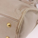 Miu Miu Hand Bag Leather 2way Beige Gold Auth ka5835V-19