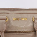 Miu Miu Hand Bag Leather 2way Beige Gold Auth ka5835V-20
