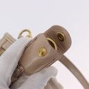 Miu Miu Hand Bag Leather 2way Beige Gold Auth ka5835V-10