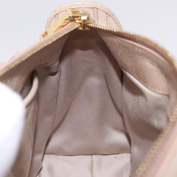 Miu Miu Hand Bag Leather 2way Beige Gold Auth ka5835V
