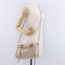 Miu Miu Hand Bag Leather 2way Beige Gold Auth ka5835V-28