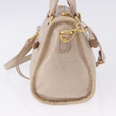 Miu Miu Hand Bag Leather 2way Beige Gold Auth ka5835V-4