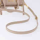 Miu Miu Hand Bag Leather 2way Beige Gold Auth ka5835V-9