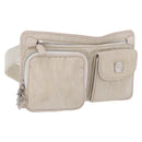 Christian Dior Trotter Canvas Waist bag Nylon White Silver Auth ka5837A-1