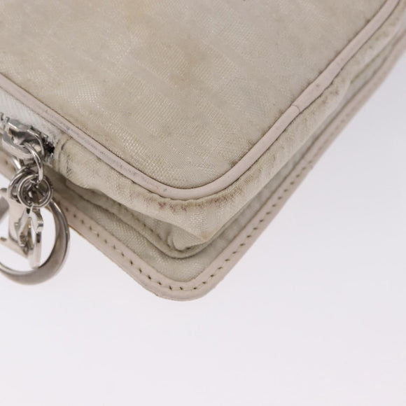 Christian Dior Trotter Canvas Waist bag Nylon White Silver Auth ka5837A