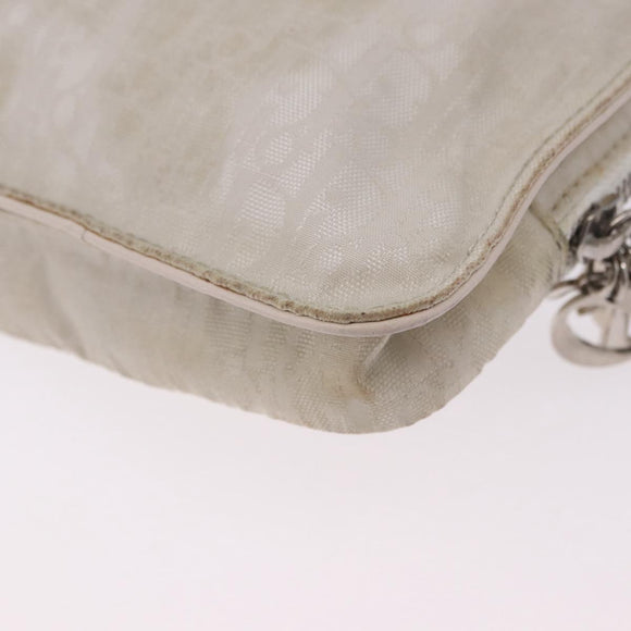 Christian Dior Trotter Canvas Waist bag Nylon White Silver Auth ka5837A