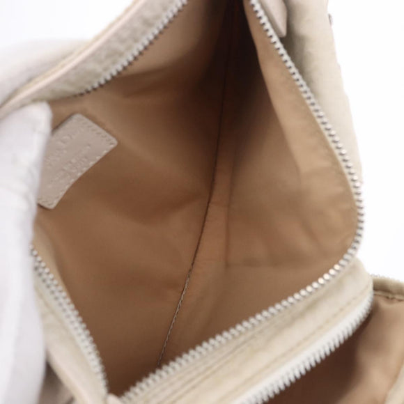 Christian Dior Trotter Canvas Waist bag Nylon White Silver Auth ka5837A