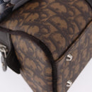 Christian Dior Trotter Canvas Romantic Hand Bag PVC Brown Silver Auth ka5838V-10