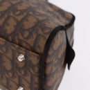 Christian Dior Trotter Canvas Romantic Hand Bag PVC Brown Silver Auth ka5838V-11