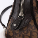 Christian Dior Trotter Canvas Romantic Hand Bag PVC Brown Silver Auth ka5838V-14