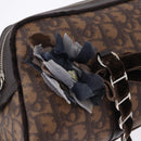 Christian Dior Trotter Canvas Romantic Hand Bag PVC Brown Silver Auth ka5838V-15