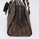 Christian Dior Trotter Canvas Romantic Hand Bag PVC Brown Silver Auth ka5838V-4