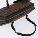 Christian Dior Trotter Canvas Romantic Hand Bag PVC Brown Silver Auth ka5838V-6