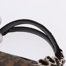 Christian Dior Trotter Canvas Romantic Hand Bag PVC Brown Silver Auth ka5838V-8
