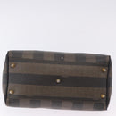 FENDI Pecan Canvas Hand Bag PVC Brown Black Auth ka5839-6