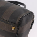 FENDI Pecan Canvas Hand Bag PVC Brown Black Auth ka5839-16
