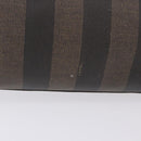 FENDI Pecan Canvas Hand Bag PVC Brown Black Auth ka5839-3