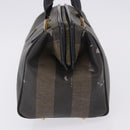 FENDI Pecan Canvas Hand Bag PVC Brown Black Auth ka5839-4