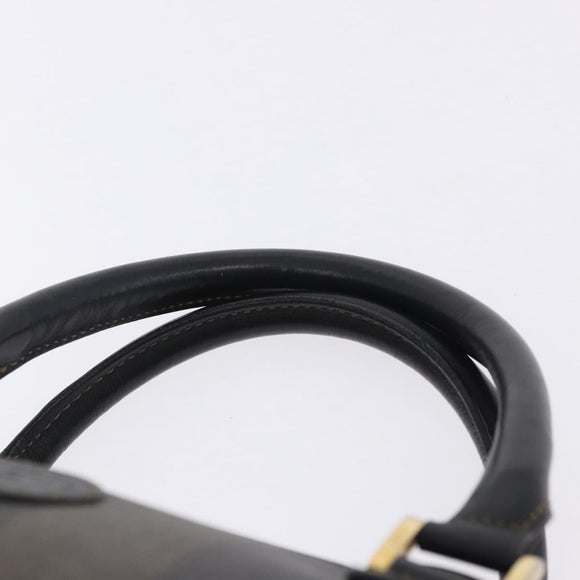 FENDI Pecan Canvas Hand Bag PVC Brown Black Auth ka5839